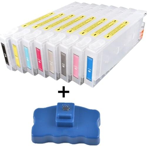 Refillable ink Cartridge +Chip Resetter For Epson Stylus Pro 7800 9800 7880 9880 printer T5631-T5639 T6031-T6039 ink cartridge