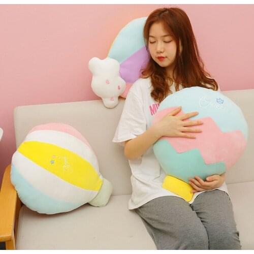 Kawaii Hot Air Balloon Pillow Color Ball Plush Creative Doll Sofa Cushion Pillow Company Activity Supplies Plush Toy