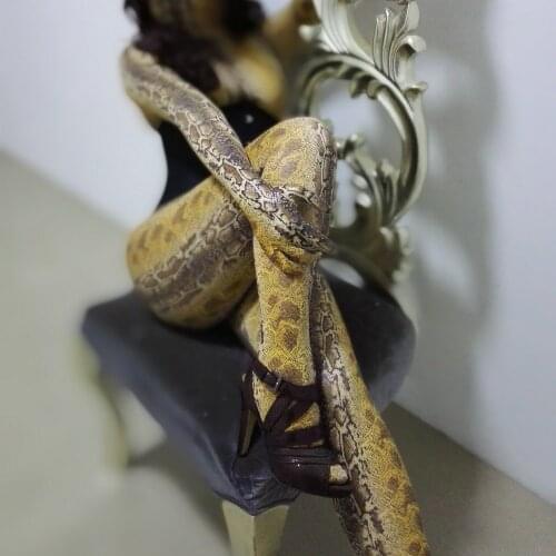 MWF011) Luxurious Customized cool yellow dastarcus snake tights skin suit zentai jumpsuit fetish costume