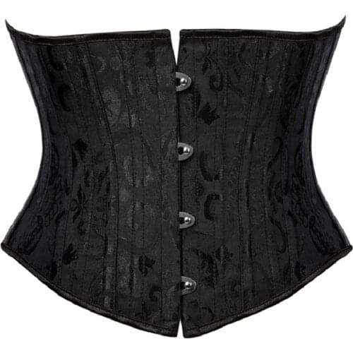 Underbust Waist Cincher Corset Steel Boned Steampunk Bustiers Top Women Slimming Belt Body Shapewear Waist Trainer Tummy Control