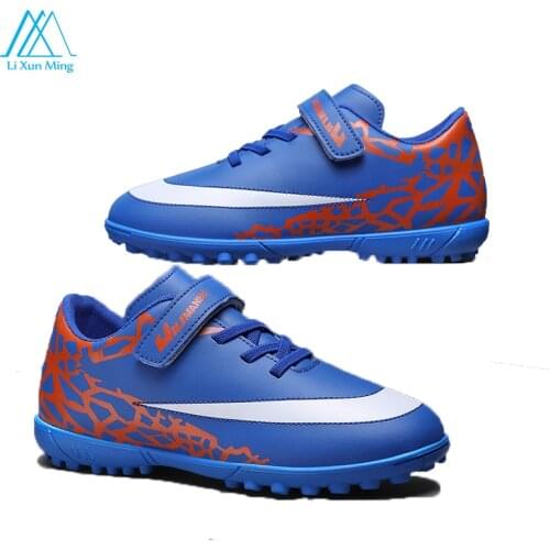 Summer New Boys And Girls Outdoor Training Breathable Non-slip Anti-collision Shock Absorption Trend Low-top Football Shoes