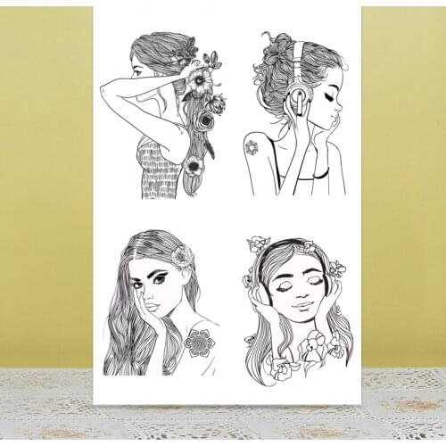 ZhuoAng Fashion Girl Clear Stamps For DIY Scrapbooking/Card Making Decorative Silicone Stamp Crafts