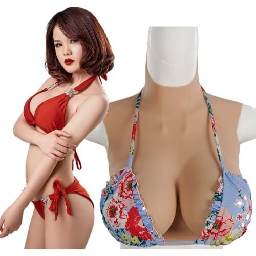 Drag Queen Fake Breast For Men B C D E Cup Shemale Simulated Breastplate Cosplay Crossdresser Enhance Huge Silicone Boob Sex Toy