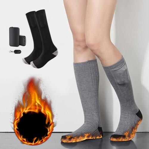 Unisex Electric Heated Socks Warm Socks Boot Feet Warmer USB Rechargable Battery Socks Winter Outdoor Camping Ski Sport Socks