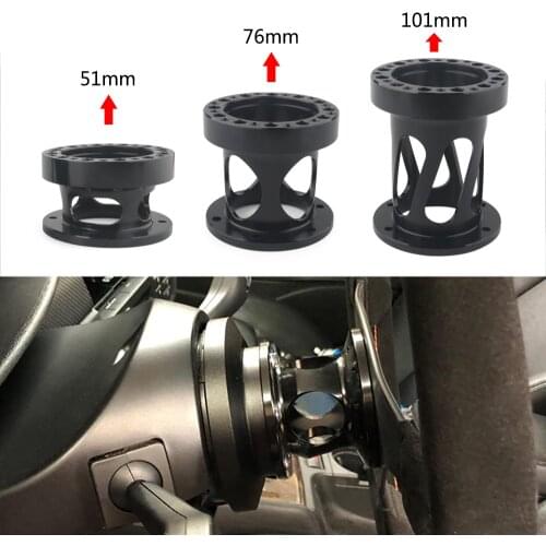 New hollow out Universal Steering Wheel Hub Spacer 12/51/76/101 mm Steering Wheel Hub Boss Kit Adapter Spacer Black