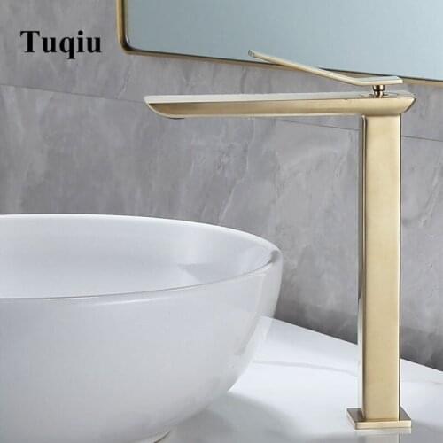 New Basin Faucet Bathroom single lever hot and cold Brass water Mixer Tap brush gold chrome black Basin Water Sink Mixer crane