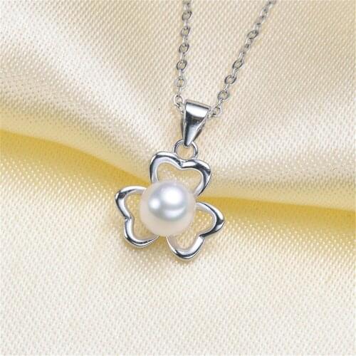 1PCS S925 Sterling Silver Pearl Tray Charm Connector Bail Pendant Clasp DIY Necklace Jewelry Making Accessories