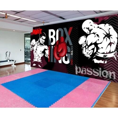 Custom Gym murals wallpapers 3d mural wallpaper for walls 3 d Graffiti boxing club image wall background decorative