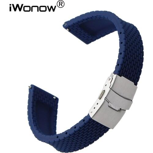 Quick Release Silicone Rubber Watchband for Omega Tissot Longines Watch Band Wrist Strap 17mm 18mm 19mm 20mm 21mm 22mm 23mm 24mm