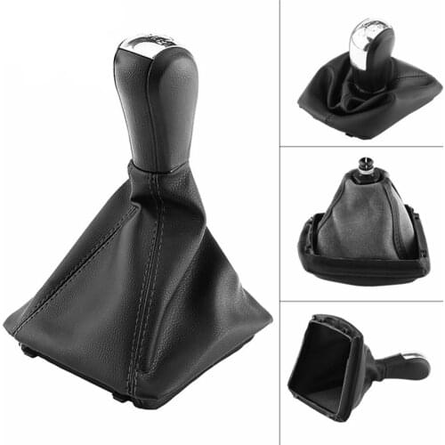 Gear Sleeve For Skoda Octavia 2 A5 A6 2004 - 2013 5 Speed Gear Lever Stick Shift Knob Leather Boot Car Gearstick Gaiter Boot Set