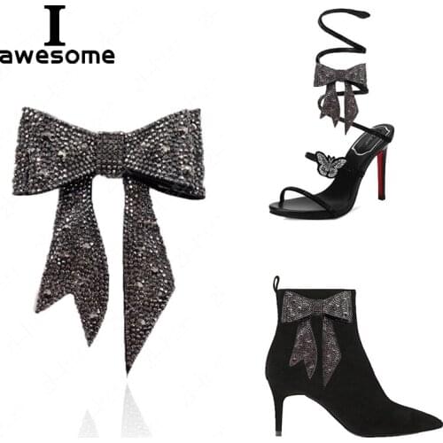 Bow DIY Rhinestone Bridal Wedding Party Shoes Accessories For High Heels Sandals Boots Flats Shoe Decorations Shoes flower