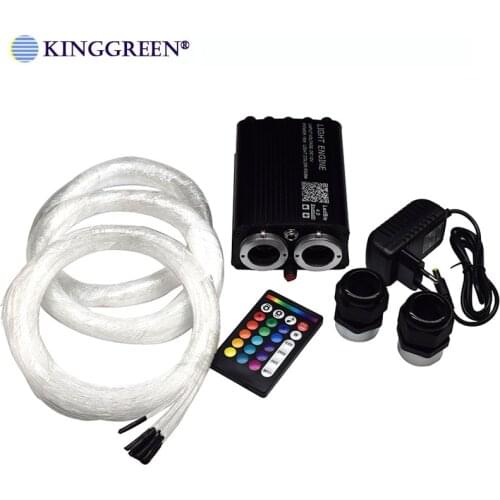 APP Control 32W RGB LED Light Engine With 5W Shooting Stars Light Engine 2 In 1 Light Kit + PMMA Fiber Optic Cable