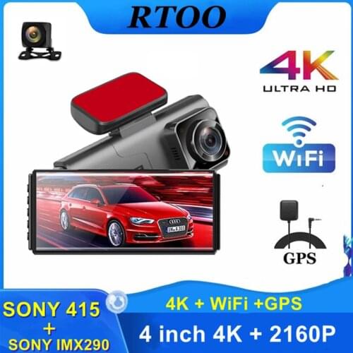 4K Car DVR Camera 12 Inch Touch Screen Video Recorder Sony IMX415 Ultra HD 3840*2160P Dual Lens Dashcam GPS WiFi Dash Cam