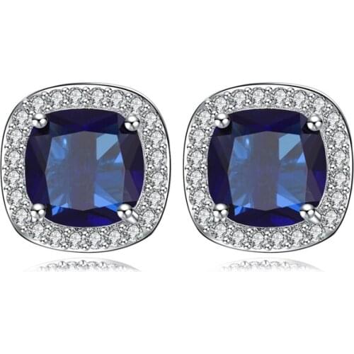 YJGS Brilliant Cubic Zirconia Stud Earrings for Female Square Shape Versatile Style Fancy Gift Women Earring Classic Jewelry