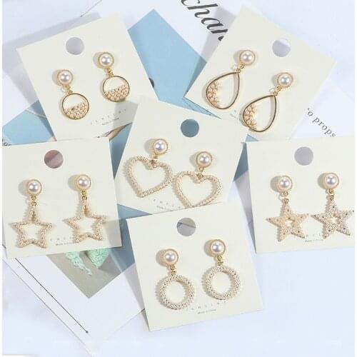 2020 Korean New Vintage Round Bohemian Fashion Big Drop Earrings For Women Fashion Temperament Simulated Pearl Brinco