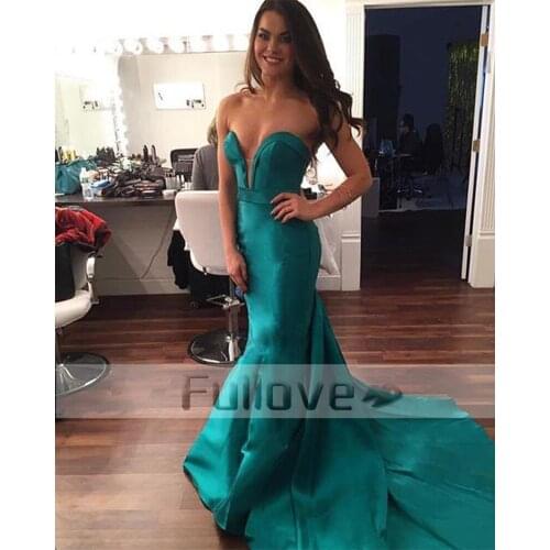 Mint Green Sweetheart Evening Dress Long 2019 Chest Slit Mermaid Formal Evening Party Dresses Gown Vestido De Festa Abendkleider