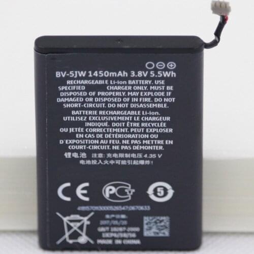 10pcs/lot Phone Battery For NOIKIA BV-5JW battery 1450mAh X7 N8-00 T7-00 Lumia800 N9-00Long standby time Mobile Accessories