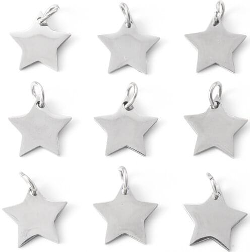 10x Star Pendant Charms DIY Jewelry Earring Necklace Scrapbooking Project Dream Catcher Making Supplies Silver