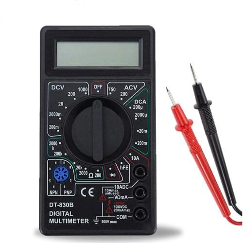 2 Color LCD Digital Multimeter AC/DC 750/1000V Digital Mini Multimeter probe For Voltmeter Ammeter Ohm Tester Meter