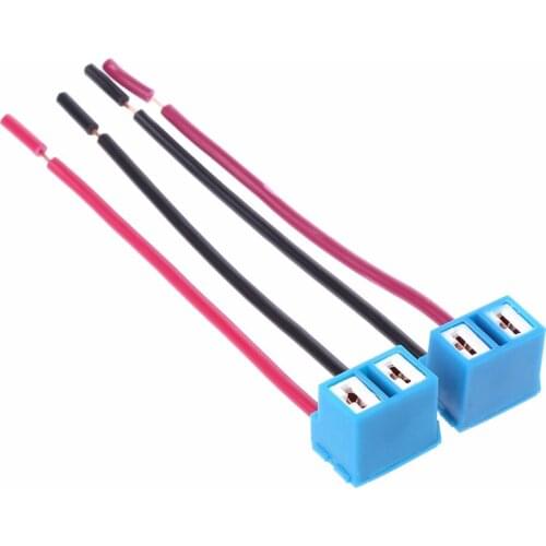 2Pcs/Lot H7 Connector Female Ceramic Sockets Auto Car Bulb Connectors Lamp Adaptor With Wire 8cm