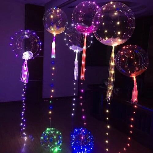 20inch Luminous Led Balloon Transparent Round Bubble Decoration Party Chirstmas Wedding Various Festivals Beautiful Crafts A60