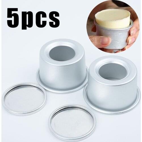 5Pcs 4 Inch Round Mini Cake Pan Removable Bottom Pudding Mold DIY Baking Moulds Baking Cake Pan Tray For Kitchen Cake Tool