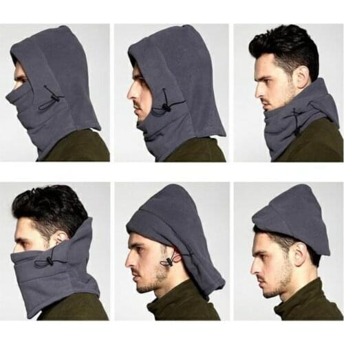 6 in 1 Thermal Fleece Balaclava Hood Police Swat Ski Bike Wind Stopper Mask Outdoor camping equipment edc gear