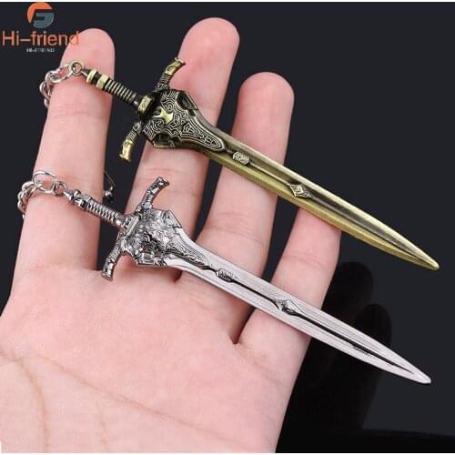 Dark Souls Keychain Game Artorias Weapon Sword Shape Spear Model Pendant Key Ring for Women Man Fans Cosplay Props Jewelry