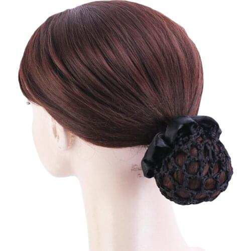 Girls Kids Child Bun Cover Snood Hair Net Ballet Dance Crochet Decor Headwear Dance Hair Accessories Ponytail fixed Dropshipping