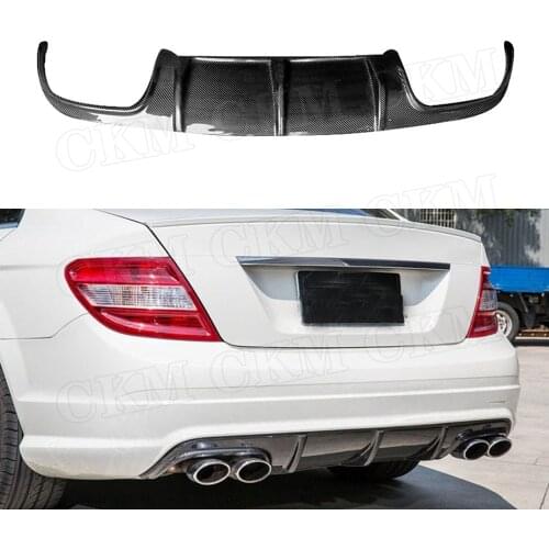 Carbon Fiber Rear Lip Diffuser for Mercedes Benz C Class W204 C63 AMG 2008 2009 2010 2011 FRP Car Bumper