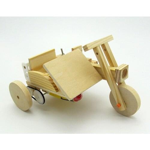 DIY technology small production of three motorcycles scientific experimental materials assembly model educational toys free ship