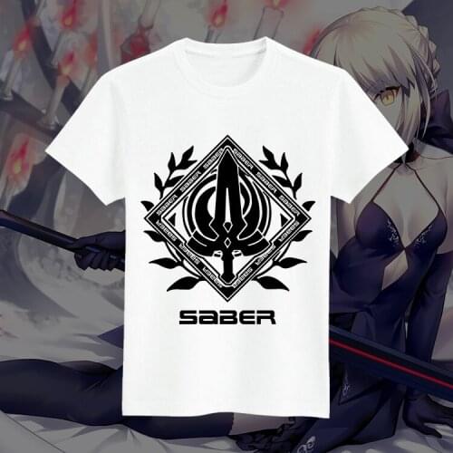 Japanese Anime Fate Grand Order Cosplay T Shirt FGO Printed Summer T-Shirt Cartoon Top Tee Casual tshirt Halloween Costume