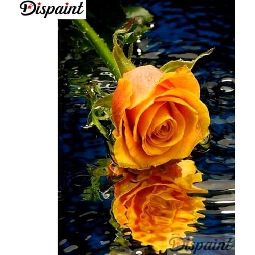 Dispaint Square/Round Drill 5D DIY Diamond Painting "Yellow flower" Embroidery Cross Stitch Full Rhinestone Decor A10981