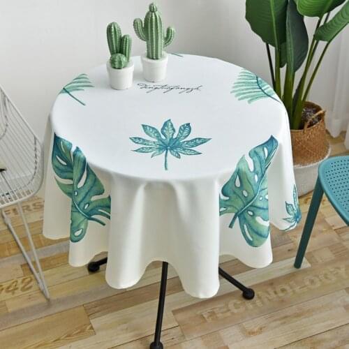 Nordic Round Tablecloth Waterproof Oilproof Table Cover Table Cloth Print Flower European Style Party Dining Table Cover Mat