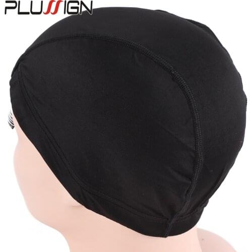 Hot Selling Black Spandex Dome Caps For Making Wigs 1PC Glueless Breathable Mesh Wig Cap Net With Elastic Band Average Size