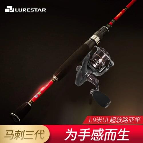 LURESTAR SPURS 1.9m 3 Section Lure Fishing Rod Lure Weight 2-8g Rock Fishing Rod High Carbon UL Power Spinning Casting Rod