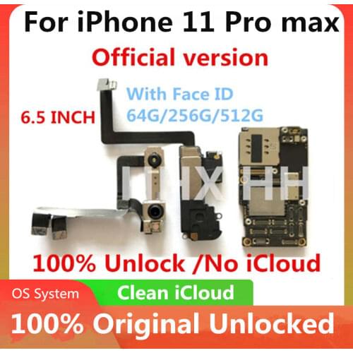 Factory Unlocked Logic Board For iPhone 11 Pro Max Original Motherboard Free iCloud Support OS Update Mainboard 100% Tested Good