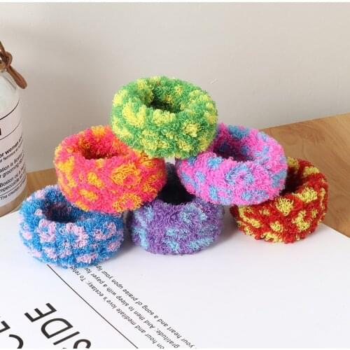 Cute Towel ring Hair bands Color 5cm Hair ring Female Rubber band elastic Hair bands Korean Headwear Children Hair Accessories