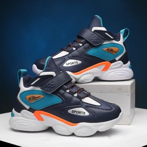 Boys Fashion Sports Shoes New For BigChildren Kids Casual Sneakers Blue Lightting Footwear Waterproof Running Shoes Of Students