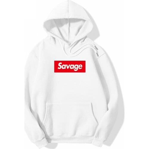 Harajuku Men Hoodies Sweatshirts Savage 100%Cotton Hoodies New japanese streetwear Fashion Men Women Hip Hop hoody Tops Pullover