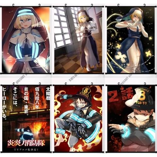Anime Fire Force DIY 5D Diamond Painting Embroidery Full Round Drill Cross Stitch Kits Diamond Mosaic Kids Room Decoration