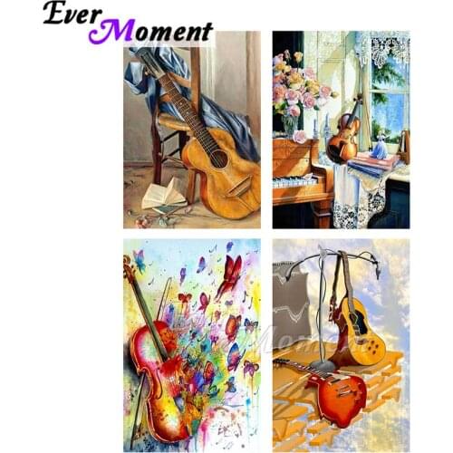 Ever Moment Diamond Painting Modern Decoration Art Violin Guitar Diamond Embroidery Full Square DIY Cross Stitch Kit ASF2090