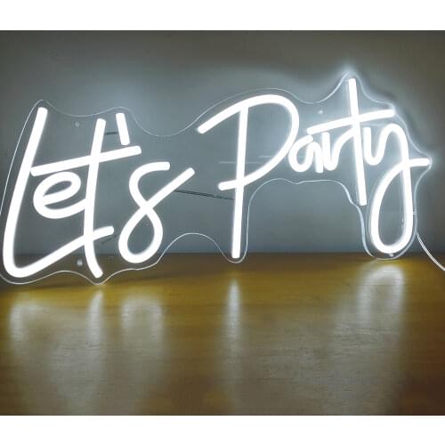 Custom Made 56x25cm Lets Party Neon Sign Birthday Gift Oh Baby Neon Lighting Led Flex Neon Light Sign Board Home Decoration