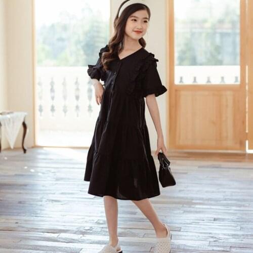 Summer 2021 New Princess Kid Child Girl Dress Party Patcwhork Teenager Dresses For Girls Short Sleeve Mother Daughter Clothing