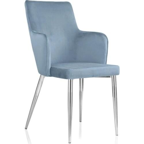 Upholstered Dining Chairs Arm Chair with Metal Legs, Padded Seat, Modern Leisure Chair for Kitchen Dining Room, Living Room