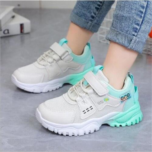 Girls' shoes spring and summer 2021 new childrens mesh casual shoes little girls color matching soft sole sports shoes