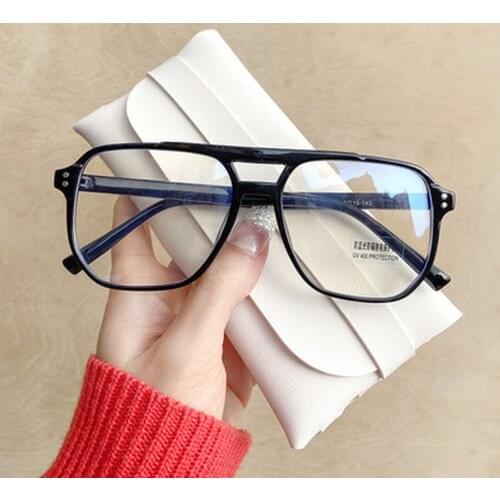 New 2021 Unisex Blue Light Blocking Computer Glasses Women Fashion TR90 Frame Vintage Square Eyewear Anti Eyestrain Eyeglasses