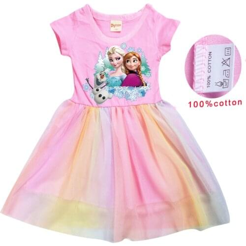 Girls Dress 3-7Y Princess Elsa Dress for Girls Clothing Wear Cosplay Frozen Costume Party Dress for Girls Wedding Party Formal