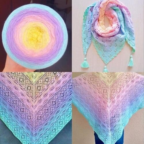 300g 100% Organic Cotton Blend Yarn spring/summer Cake yarn Gradient Color Crochet shawl blanket DIY Hand-woven Yarn