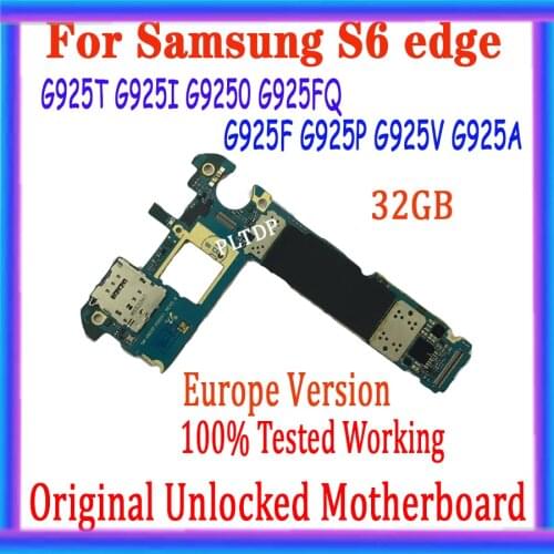 With System for Samsung Galaxy S6 edge 925F G925A G925FQ G925I G925P G925T G925V G9250 Motherboard,Original unlocked EU Version